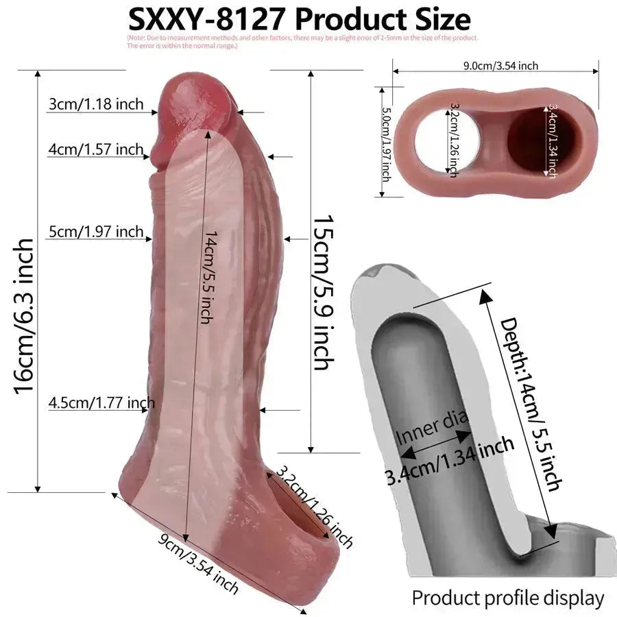 6 Inch Realistic Thick Penis Enlargement Sleeves