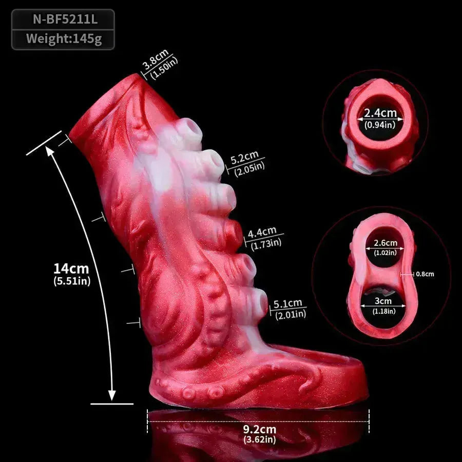 Red Tentacle Monster Open Penis Sleeve