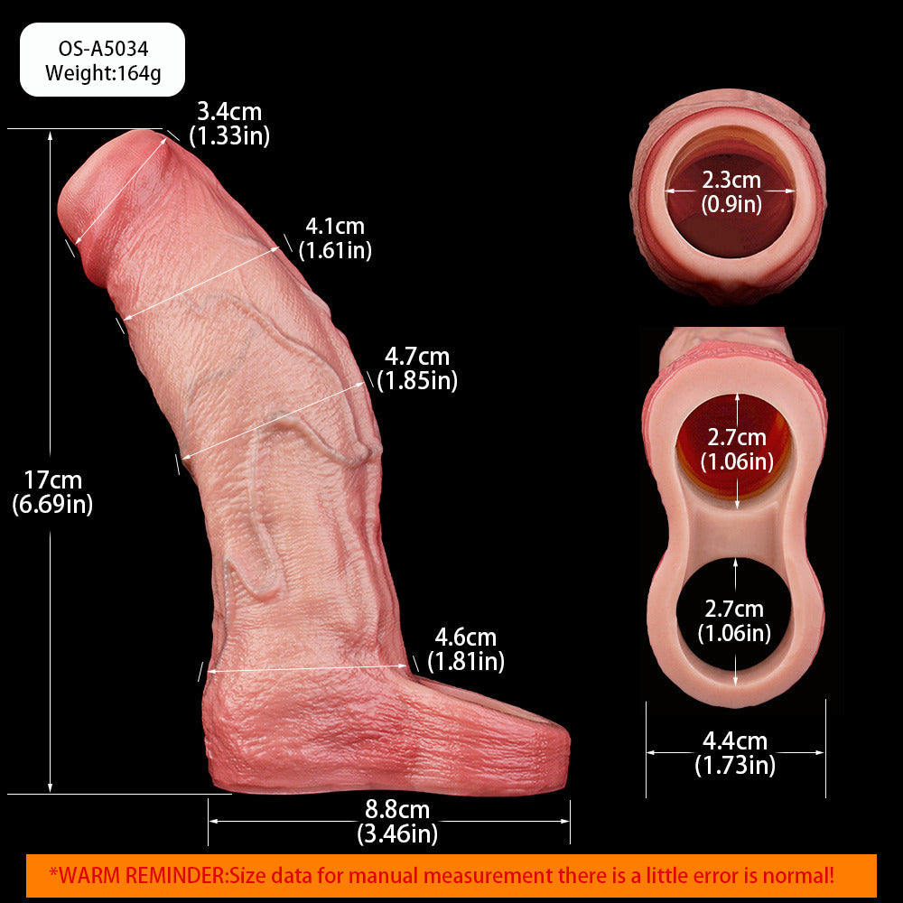 6 Inch Silicone Thick Large Realistic Penis Sleeve