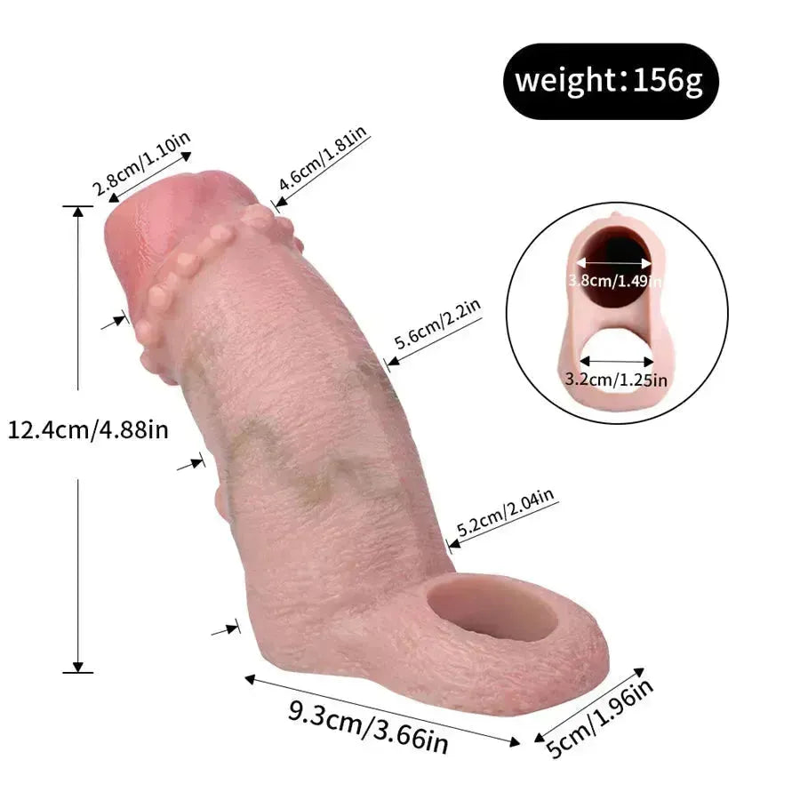 4.8 Inch Spiked Simulated Open Penis Sleeve
