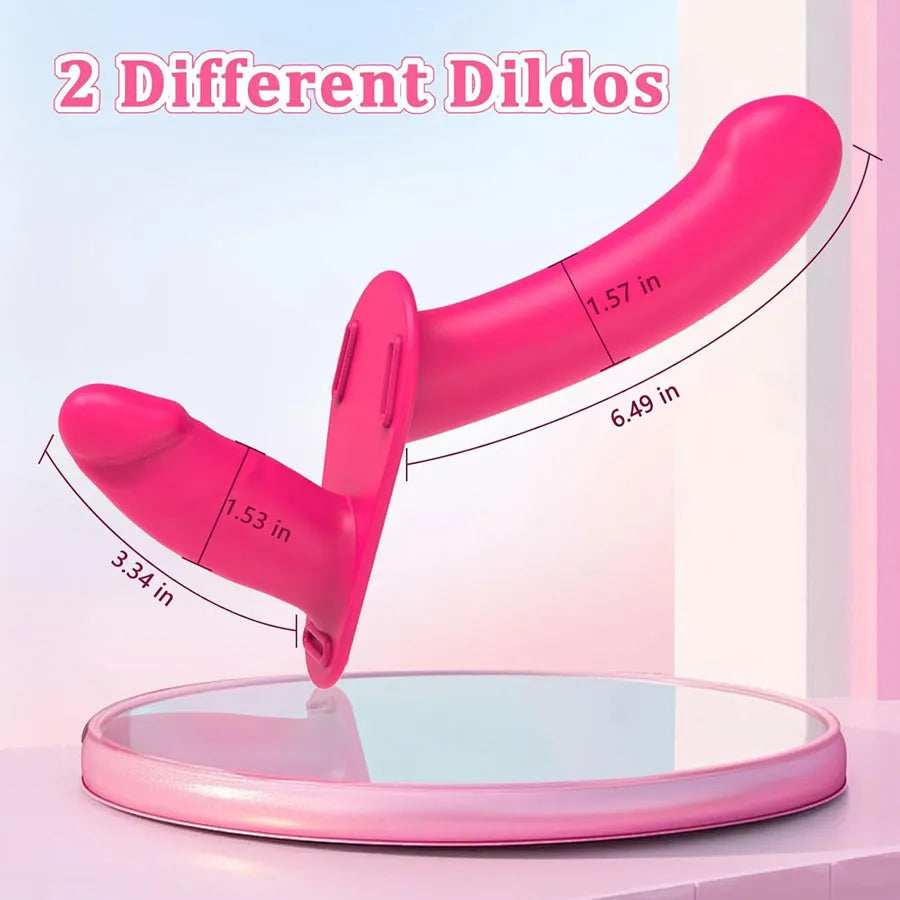 Small Strapless Vibrating Strap on Dildo