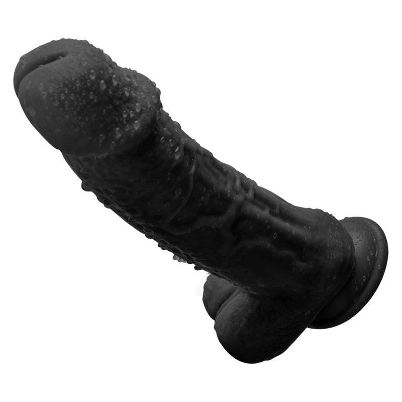 10 Inch Big Waterproof Dual-Density Textured Realistic Silicone Dildo Black