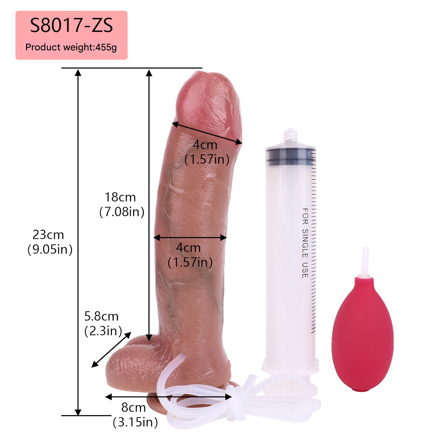9 Inch Realistic Squirting Dildo With Foreskin