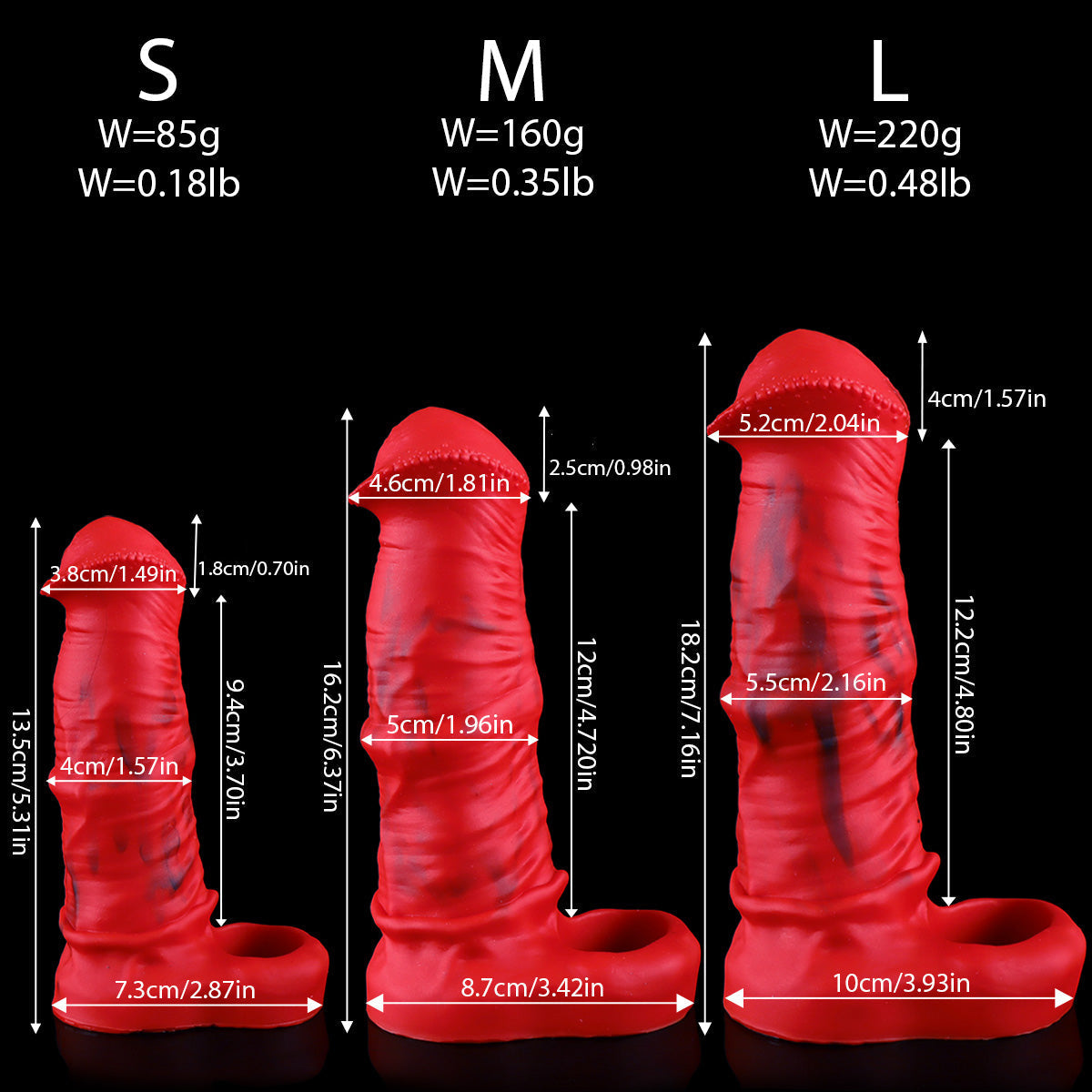 BDSM Toy Red Horse Cock Sleeve