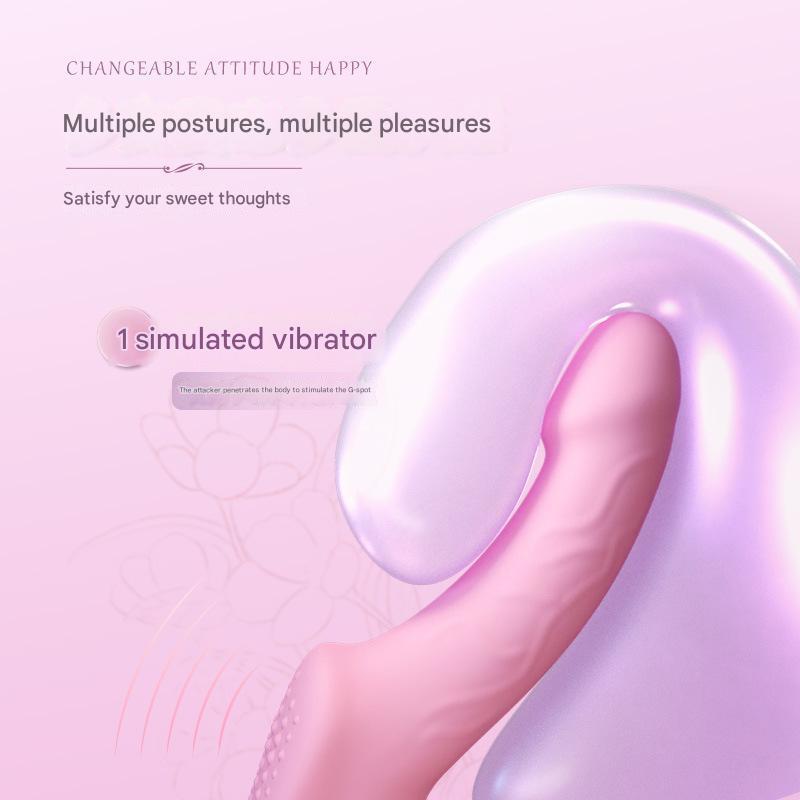 Pink Vibrating Female Strapless Strapon