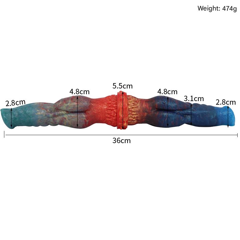 Colorful Dragon Couple Lesbian Double Dildo