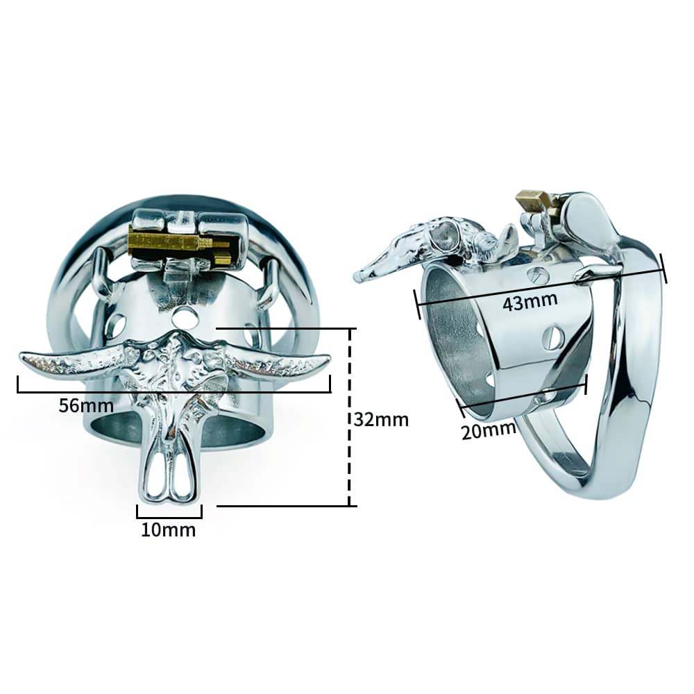 Bull Head Metal Male Chastity Cage