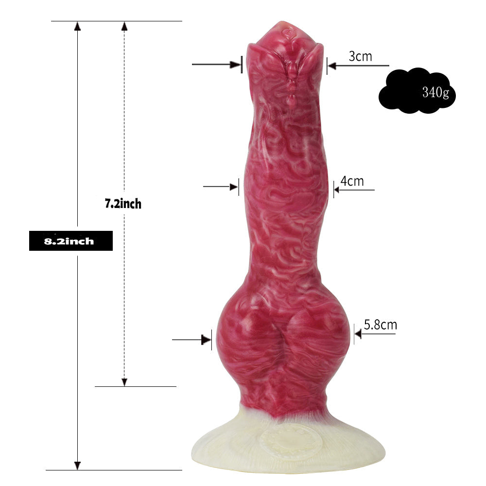 Red 8 Inch Fantasy Horse Squirting Dildo