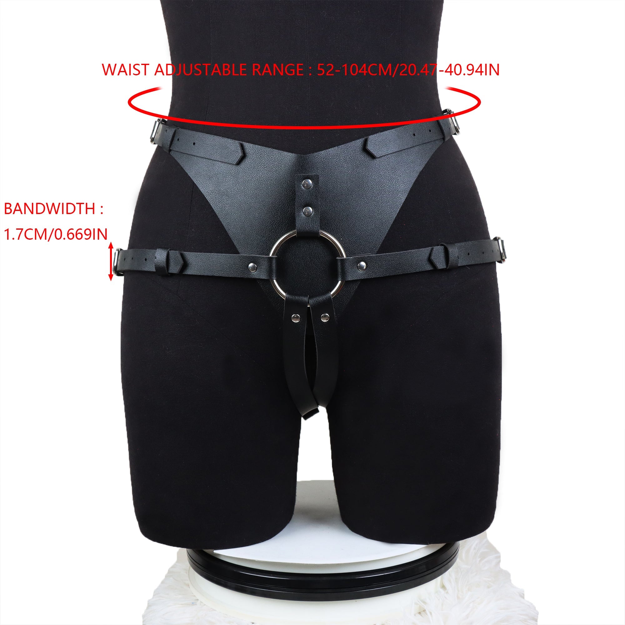 Black Premium Leather Couple Strap On Harness