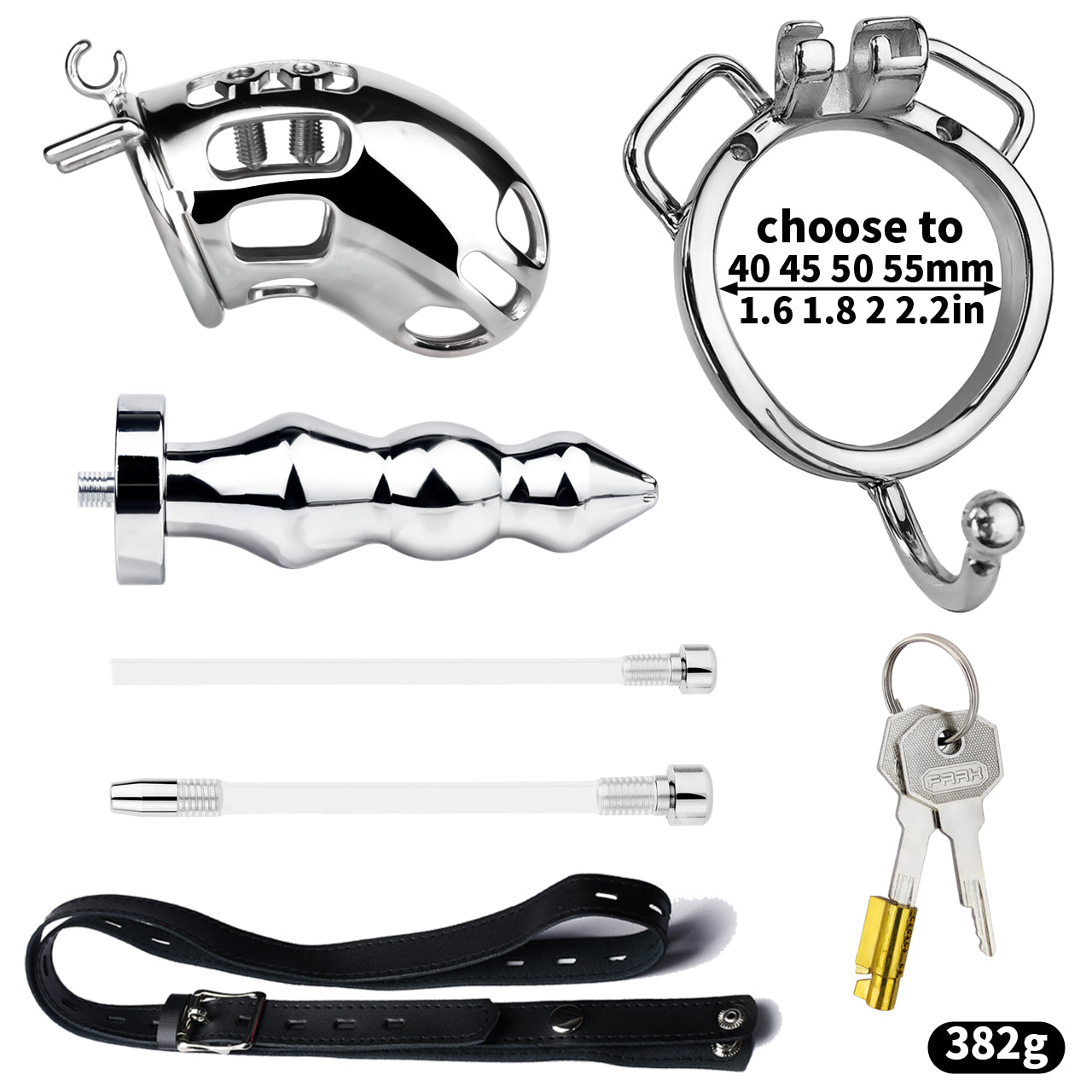 Metal Inverted Chastity Cage With Butt Plug