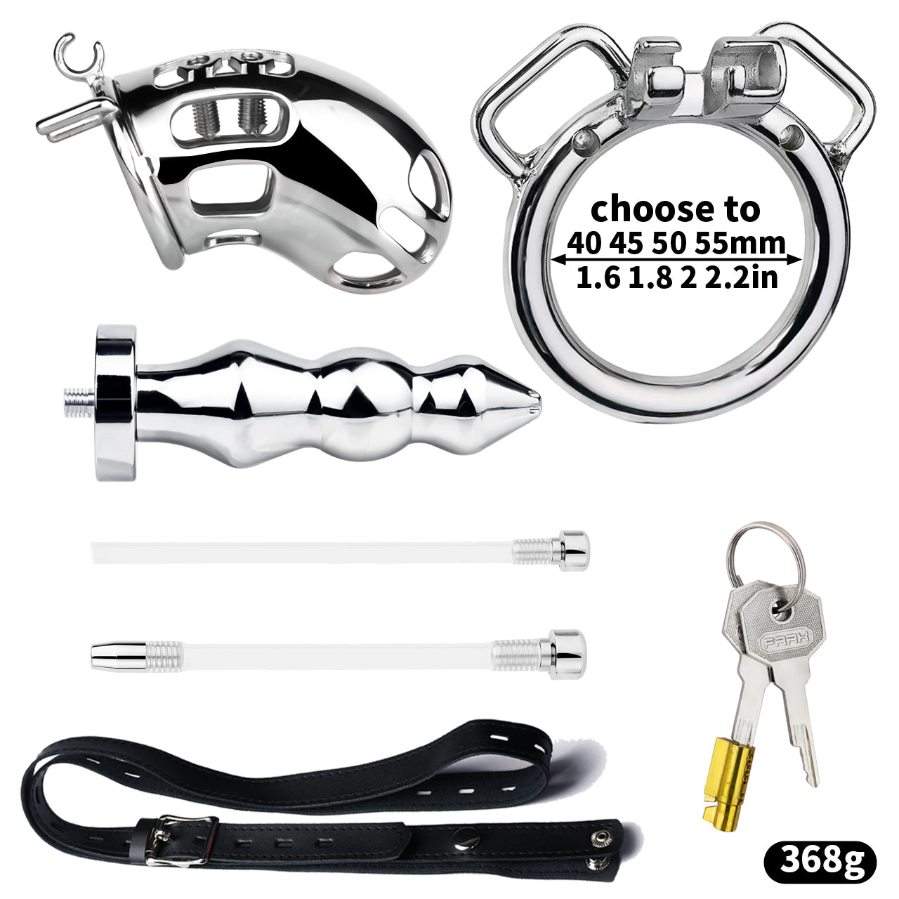 Metal Inverted Chastity Cage With Butt Plug