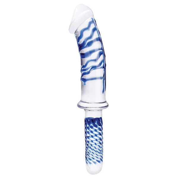 11 Inch Clear Glass Dildo with Handle