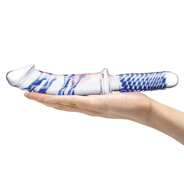 11 Inch Clear Glass Dildo with Handle