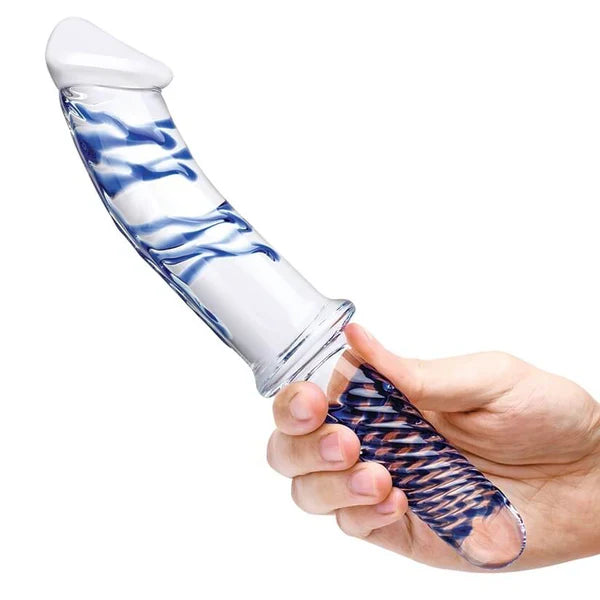 11 Inch Clear Glass Dildo with Handle