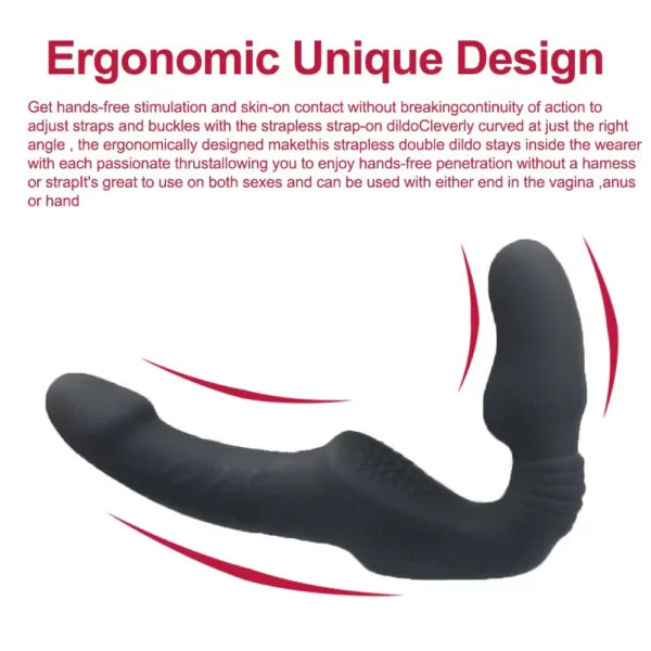 Black Remote Control Vibrator Strapless Dildo
