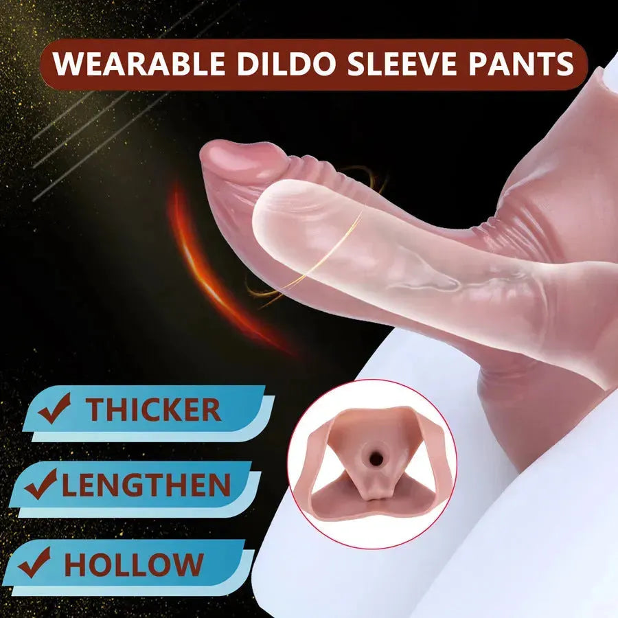 6 Inch Wearable Penis Sleeve Hollow Dildo Panties