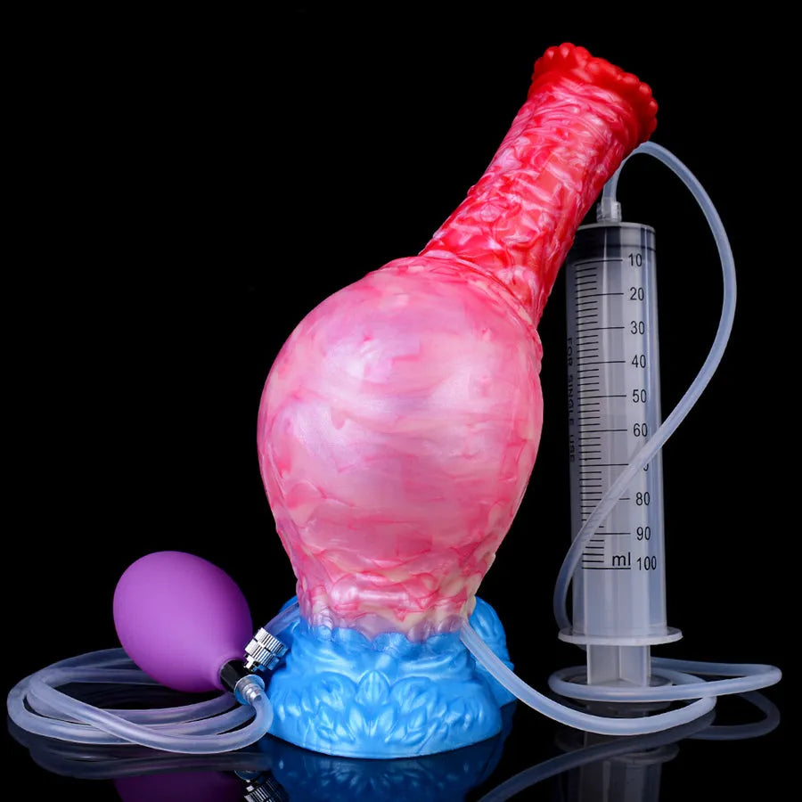 8 Inch Red Inflatable Horse Squirting Dildo