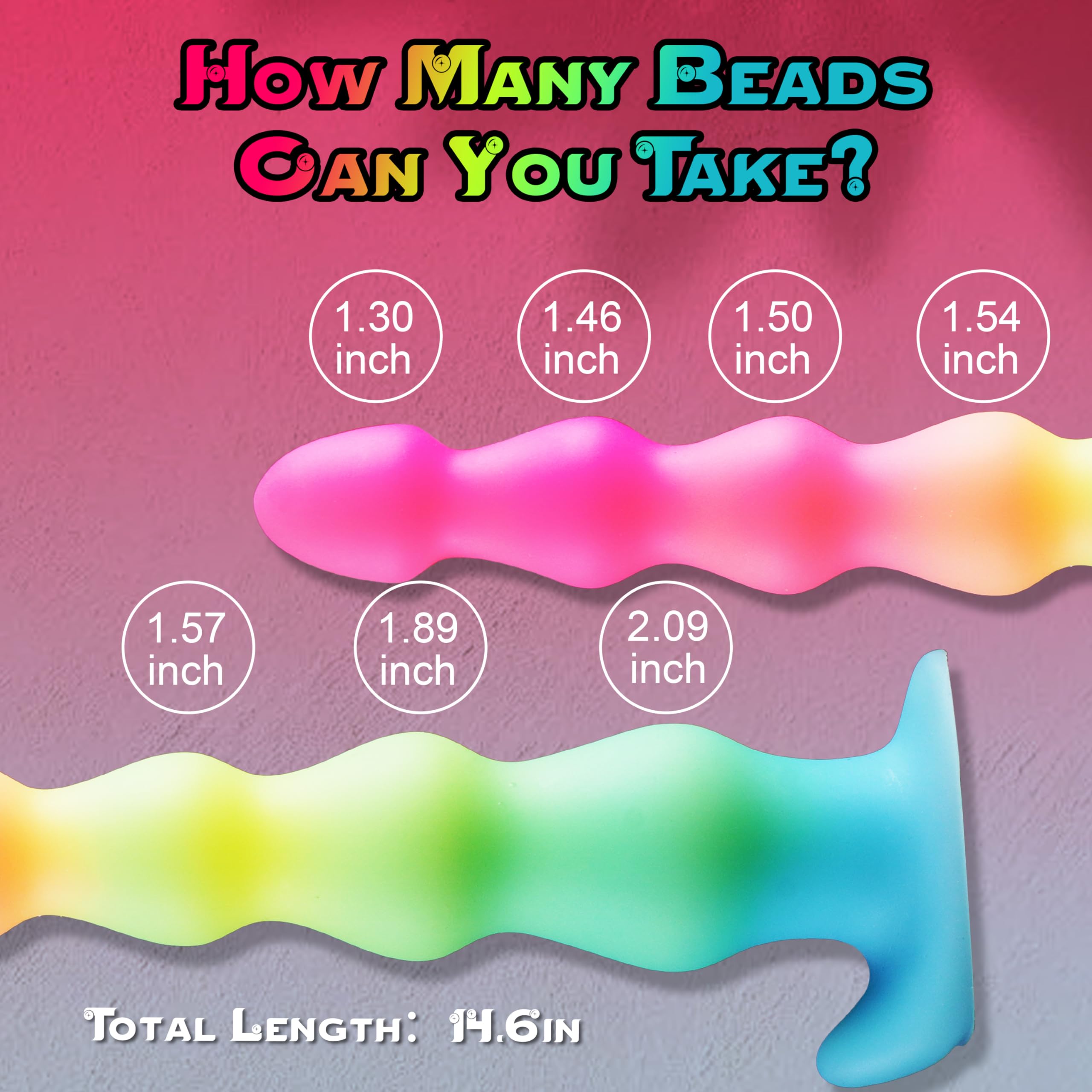 14 Inch Rainbow Silicone Beaded Tentacle Dildo