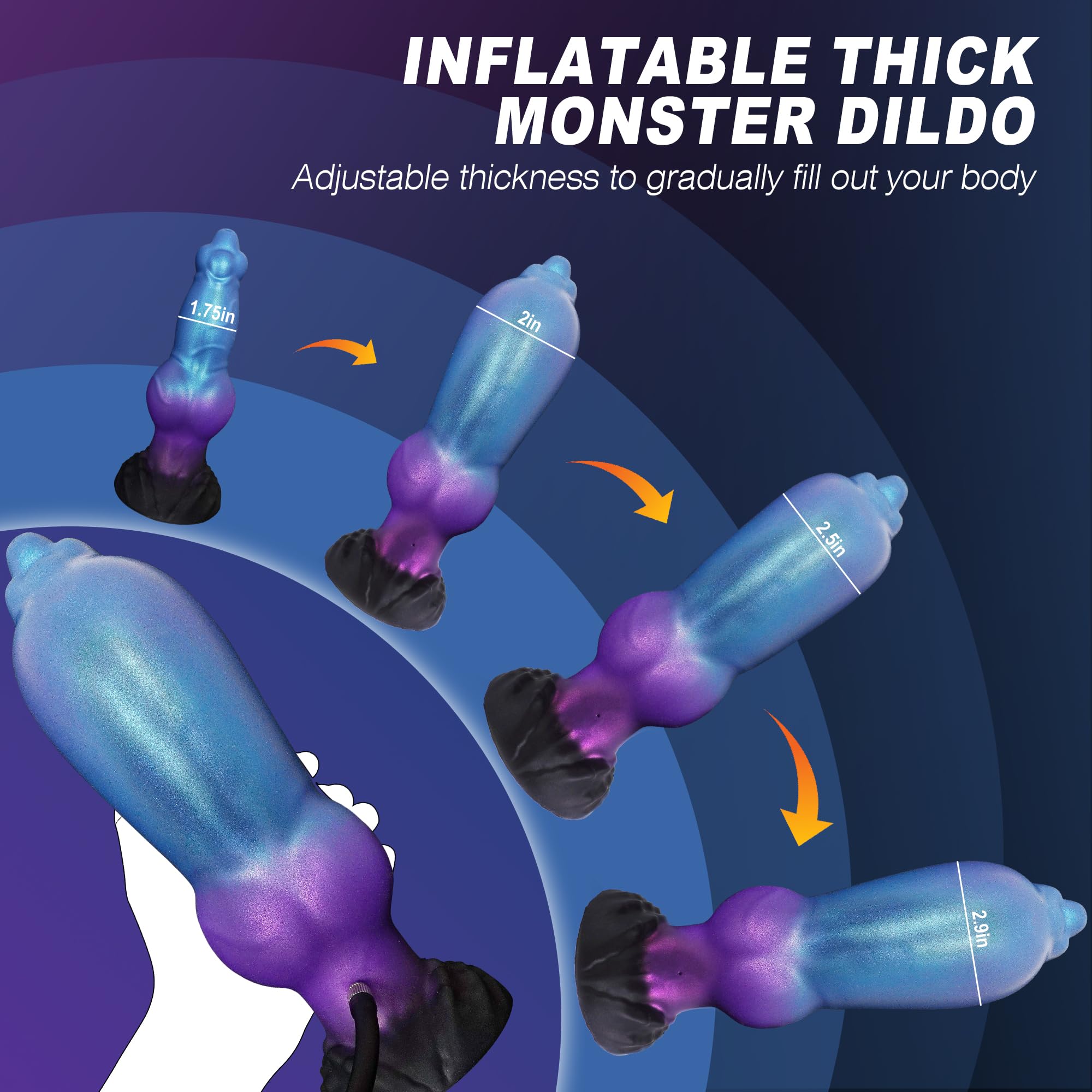 Silicone Dog Knot Blue Inflatable Anal Plug