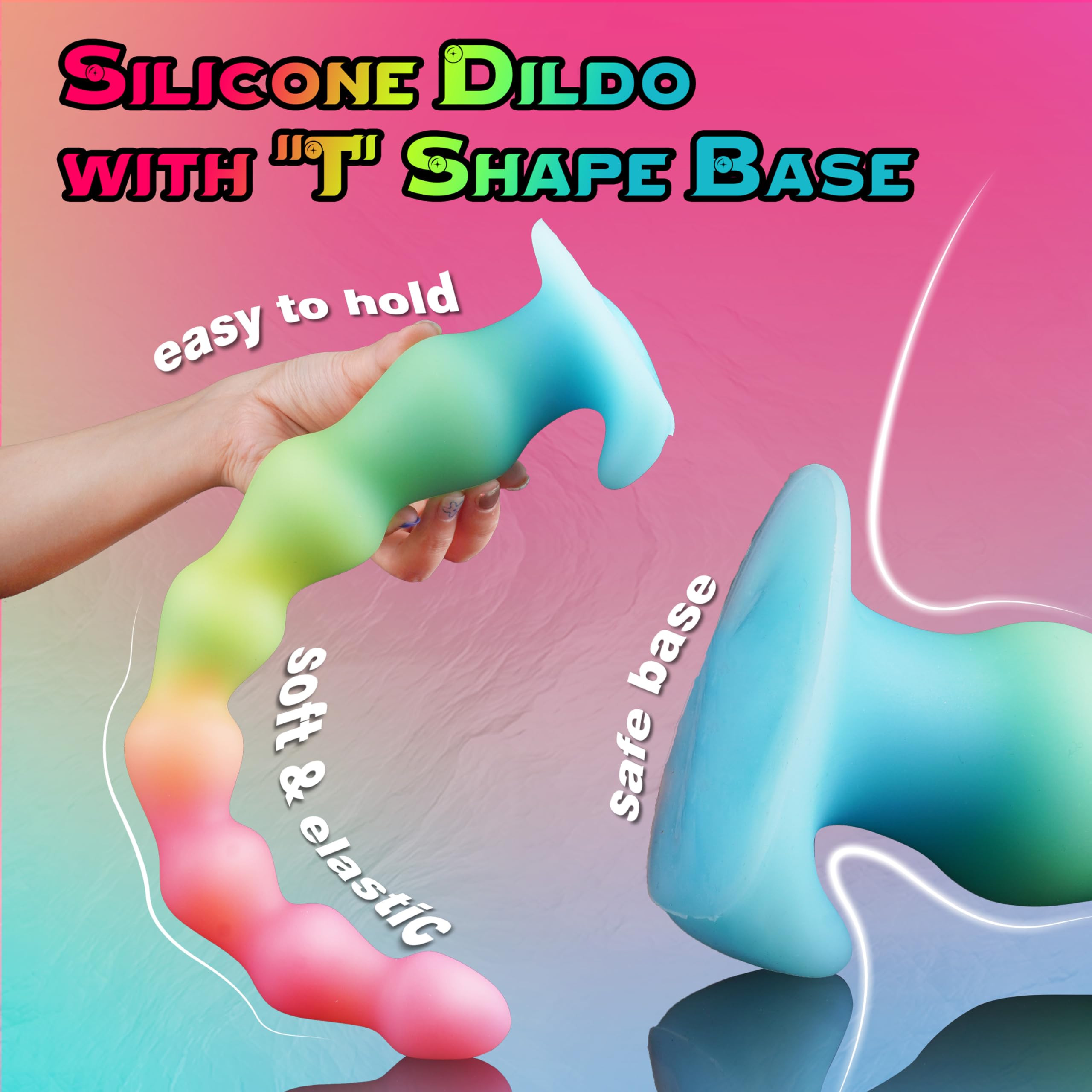 14 Inch Rainbow Silicone Beaded Tentacle Dildo