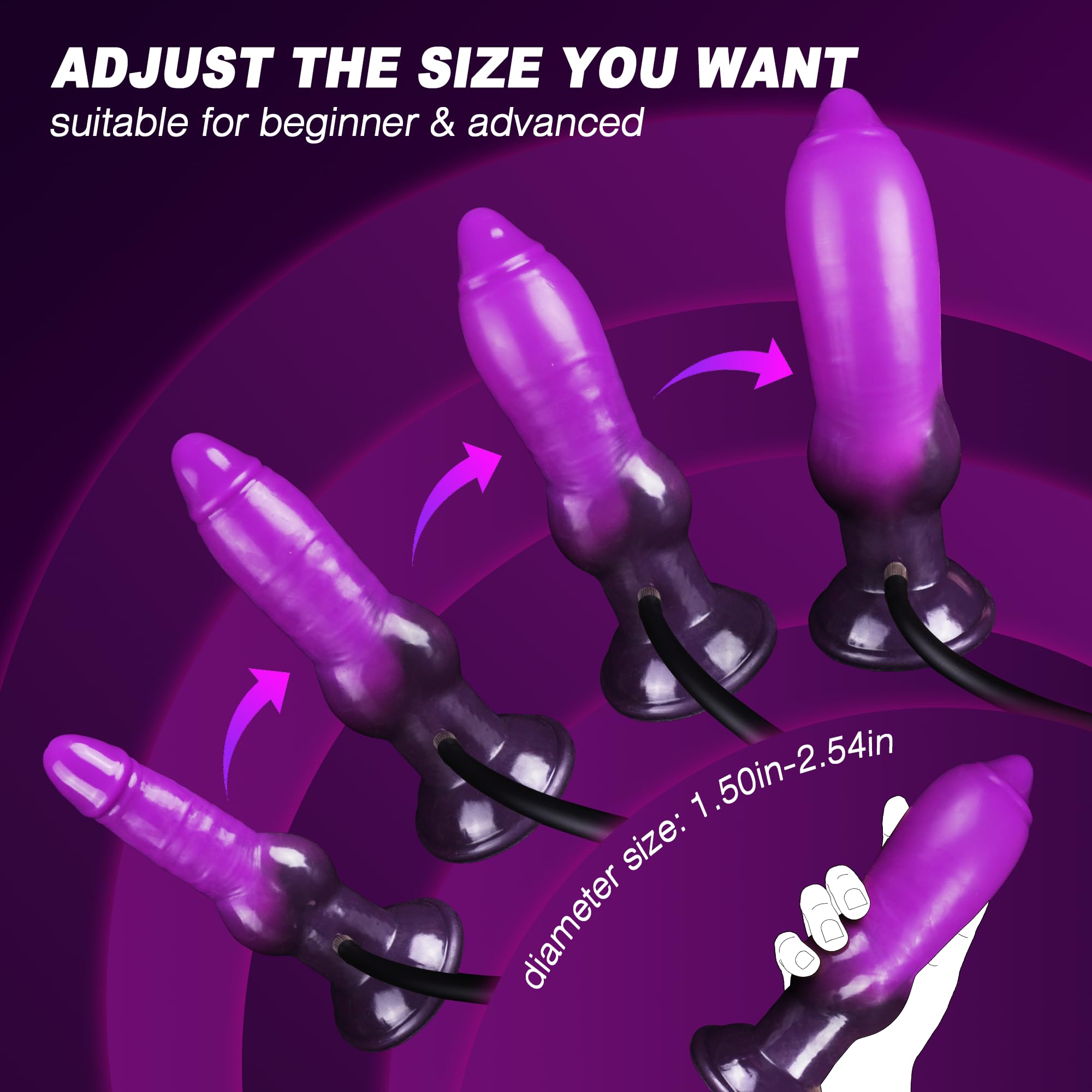 Purple 7 Inch Silicone Animal Inflatable Dildo
