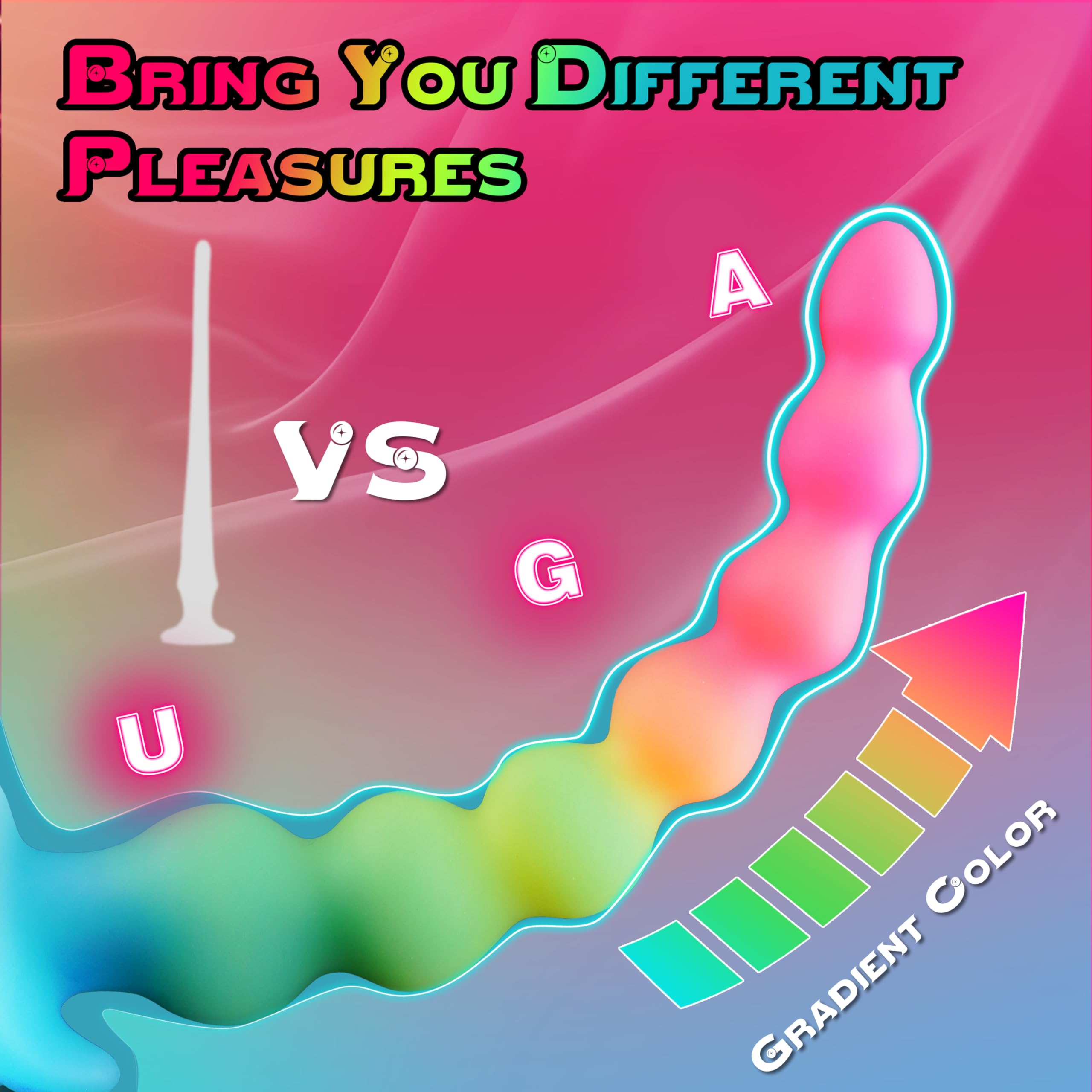 14 Inch Rainbow Silicone Beaded Tentacle Dildo