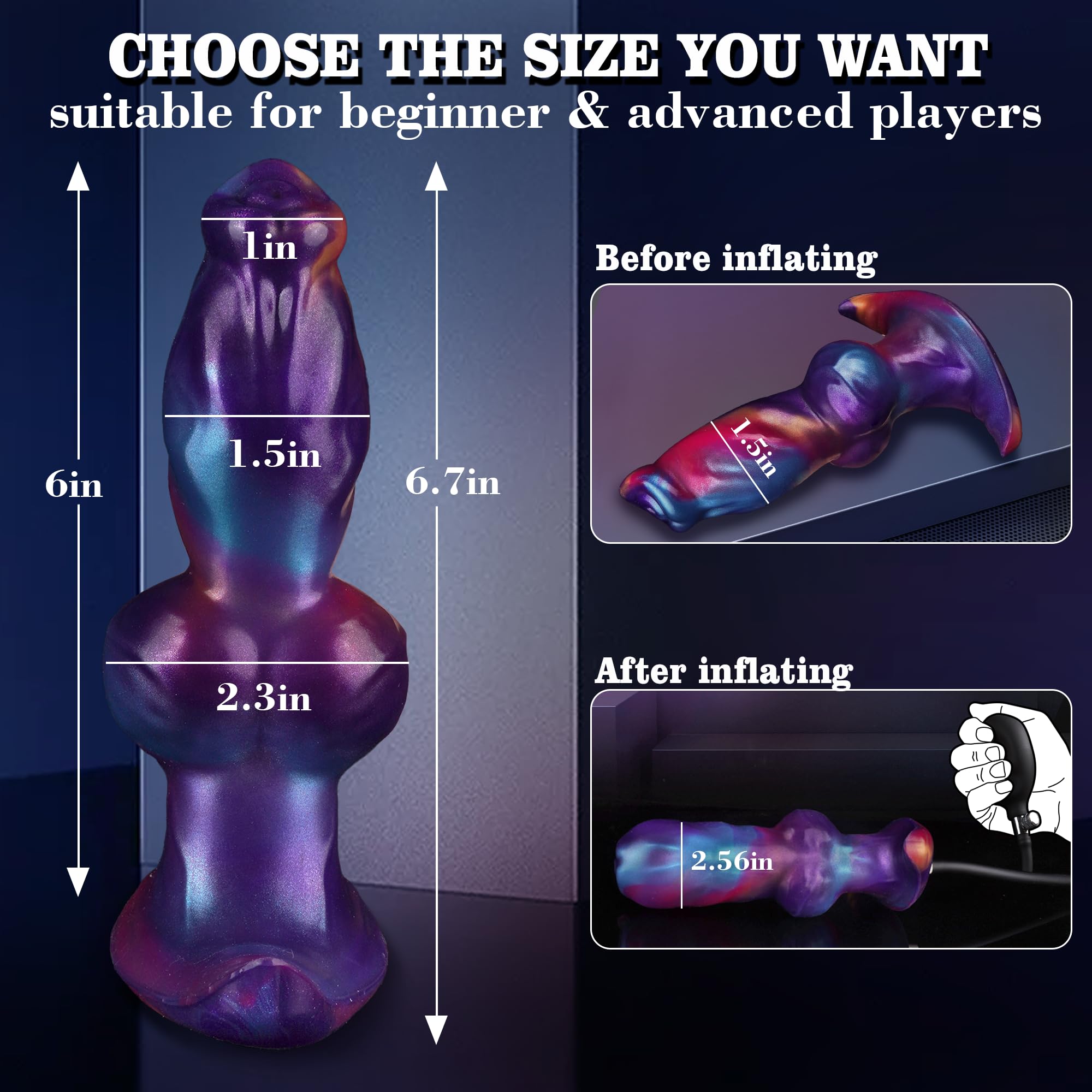6 Inch Fantasy Dog Knot Inflatable Anal Plug