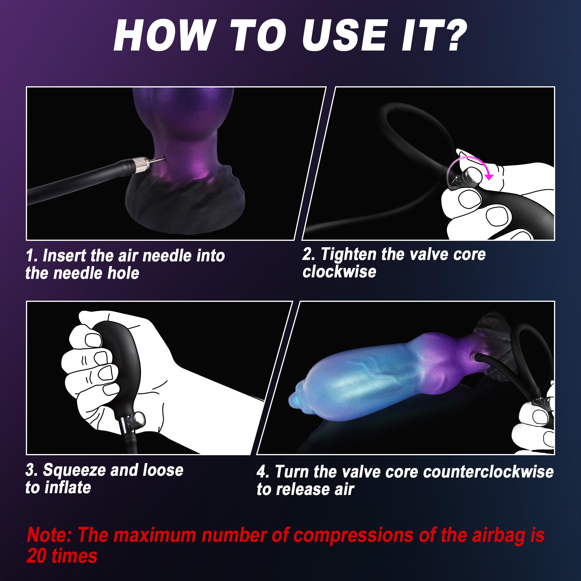 Silicone Dog Knot Blue Inflatable Anal Plug