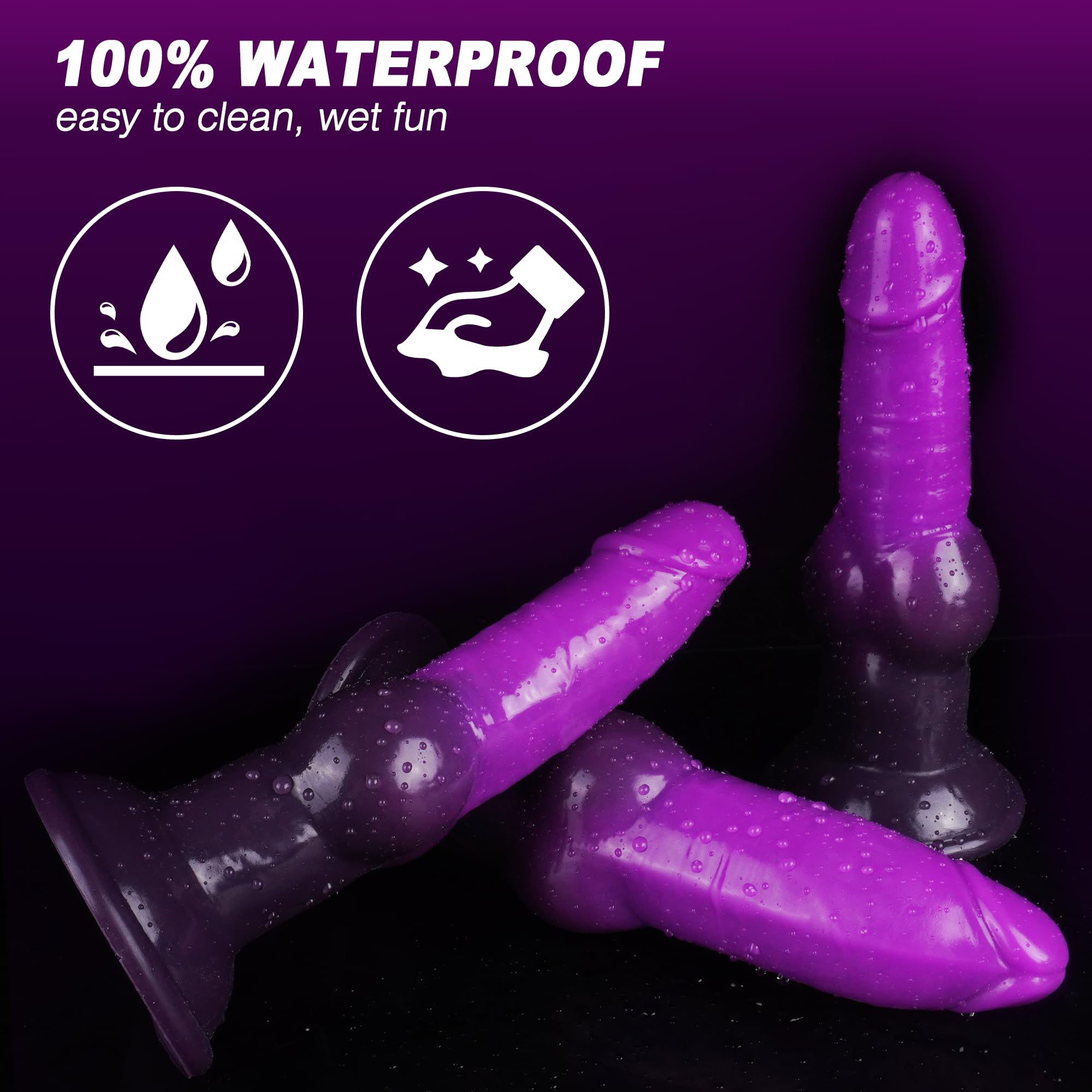 Purple 7 Inch Silicone Animal Inflatable Dildo