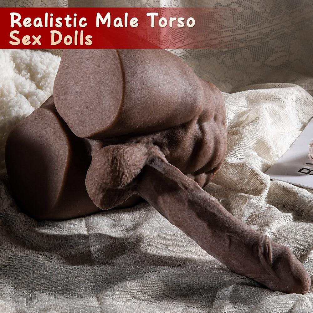7 Inch Black Male Realistic Torso Dildo
