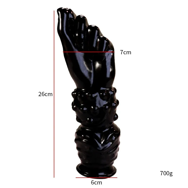 10 Inch Soft Black Anal Fist Dildo