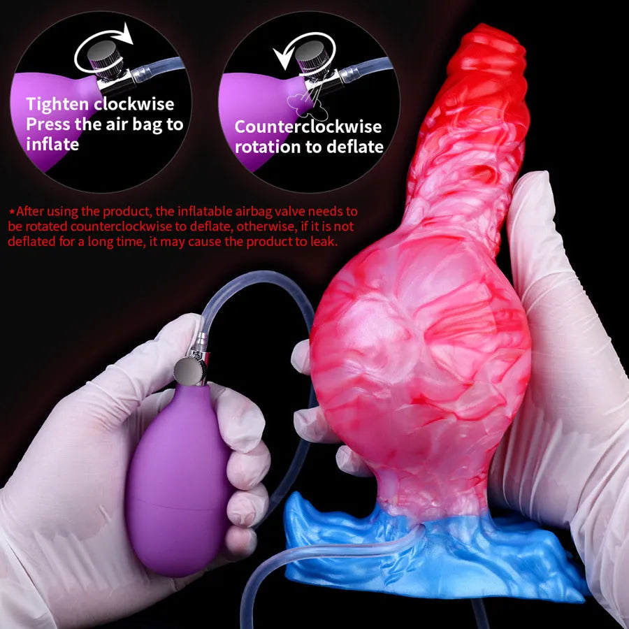 8 Inch Inflatable Knot Dog Squirting Dildo