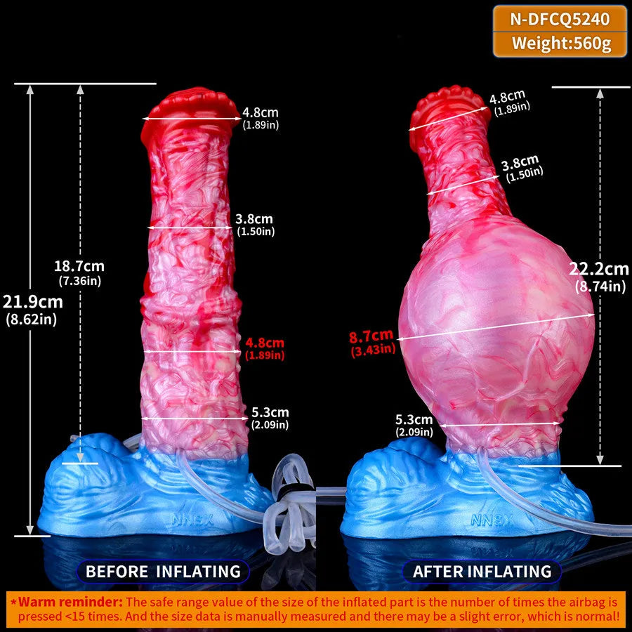 8 Inch Red Inflatable Horse Squirting Dildo