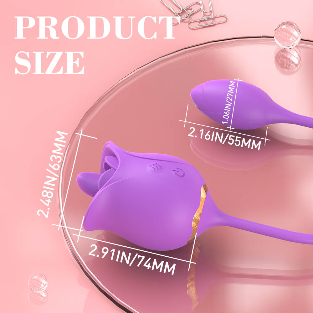 Purple Dual Ended Rose Toy Egg Vibrator