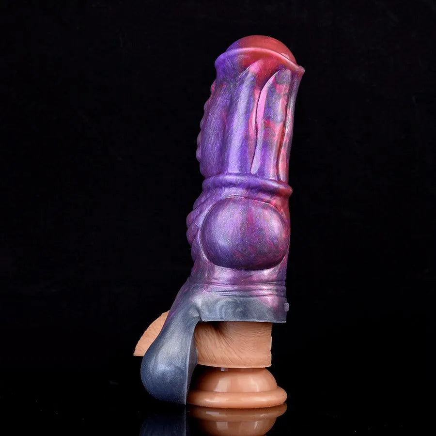 Purple Silicone Hollow Dildo Horse Cock Sleeve