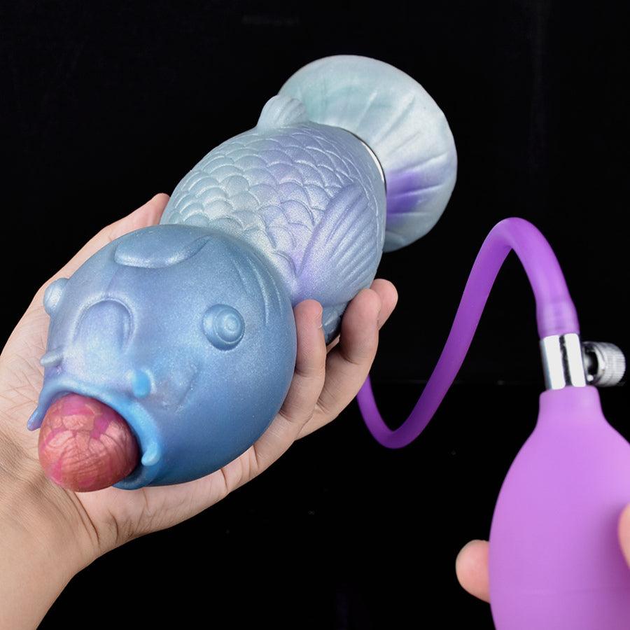Blue Fantasy Carp Creature Ovipositor Dildo