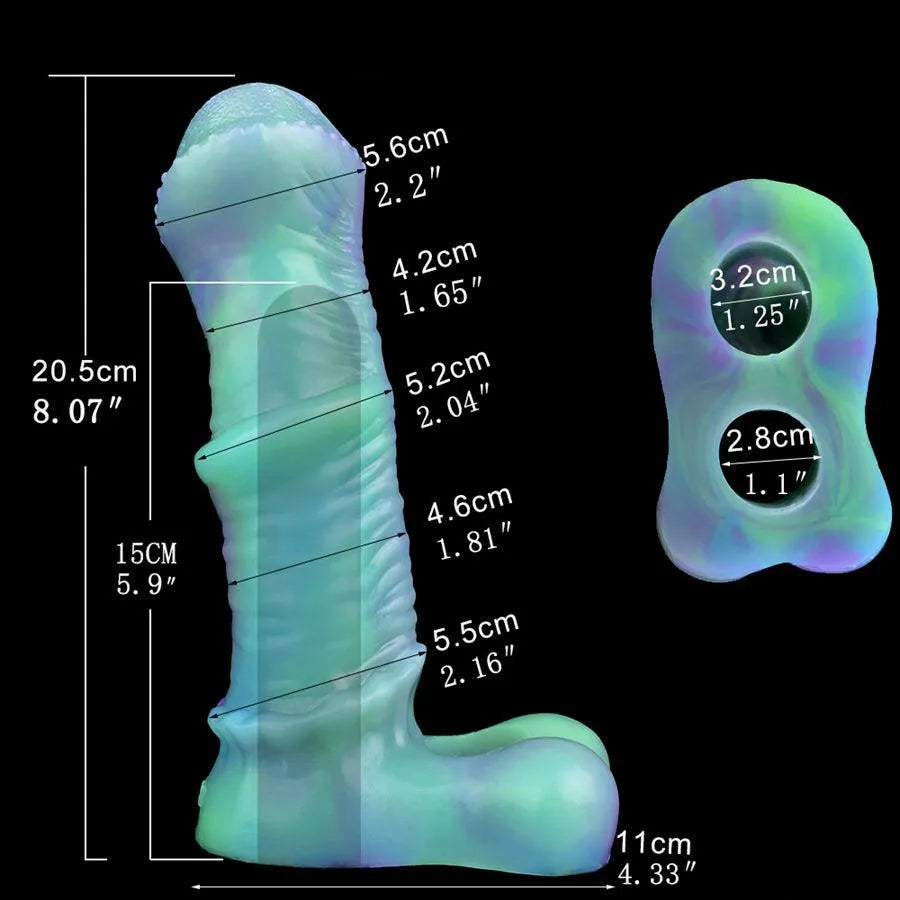 8 Inch Glow in the Dark Horse Cock Penis Sleeve