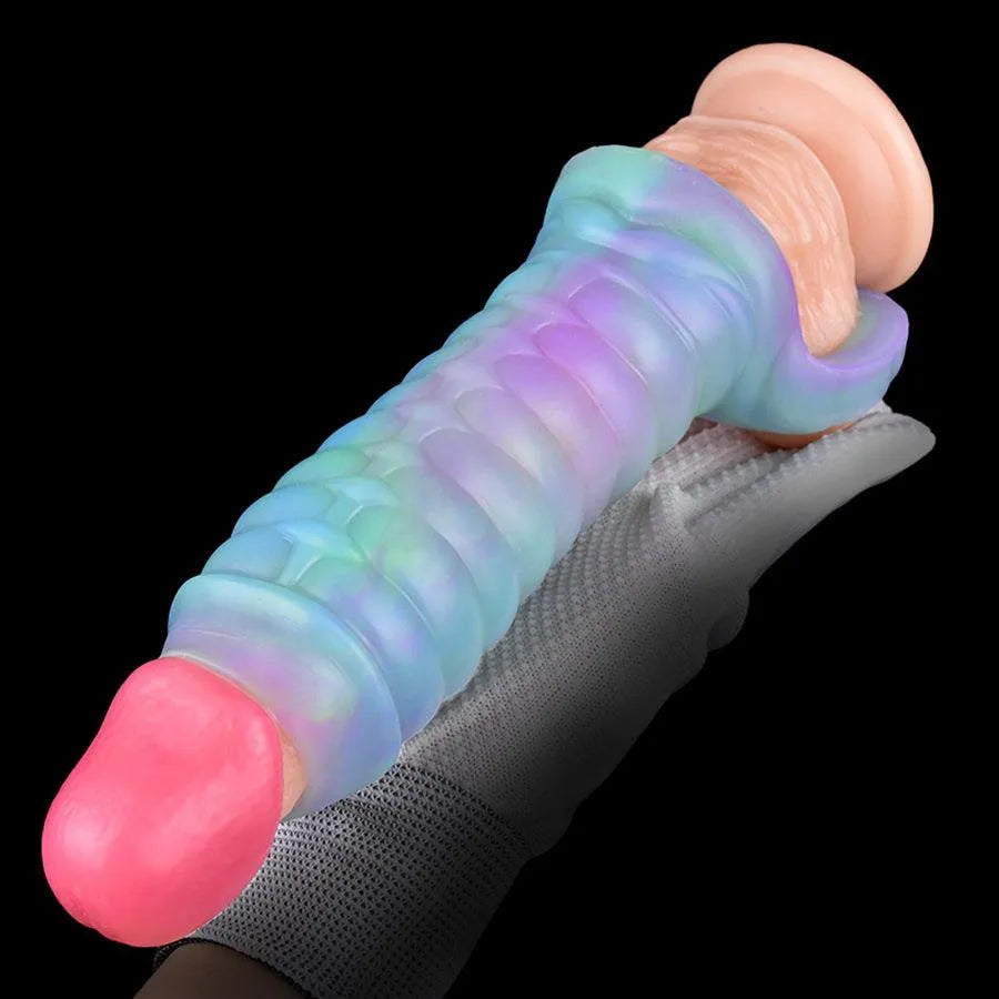 5 Inch Dragon Scale Textured Open Penis Sleeve