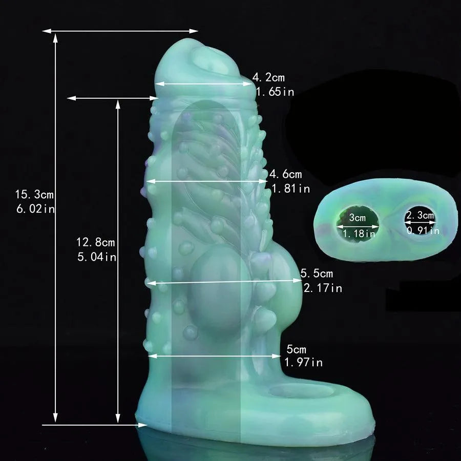 Glow In The Dark Alien Spiked Penis Sleeve