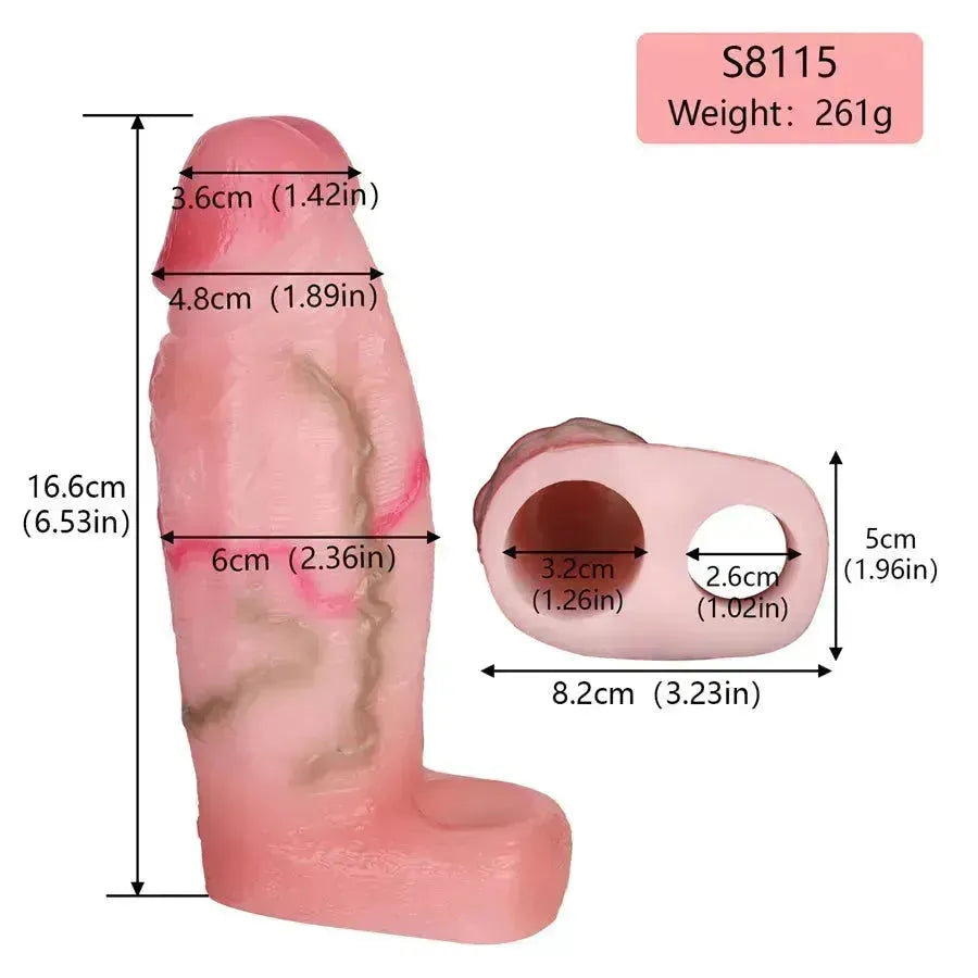 Silicone Lifelike 6 Inch Penis Extension Sleeve