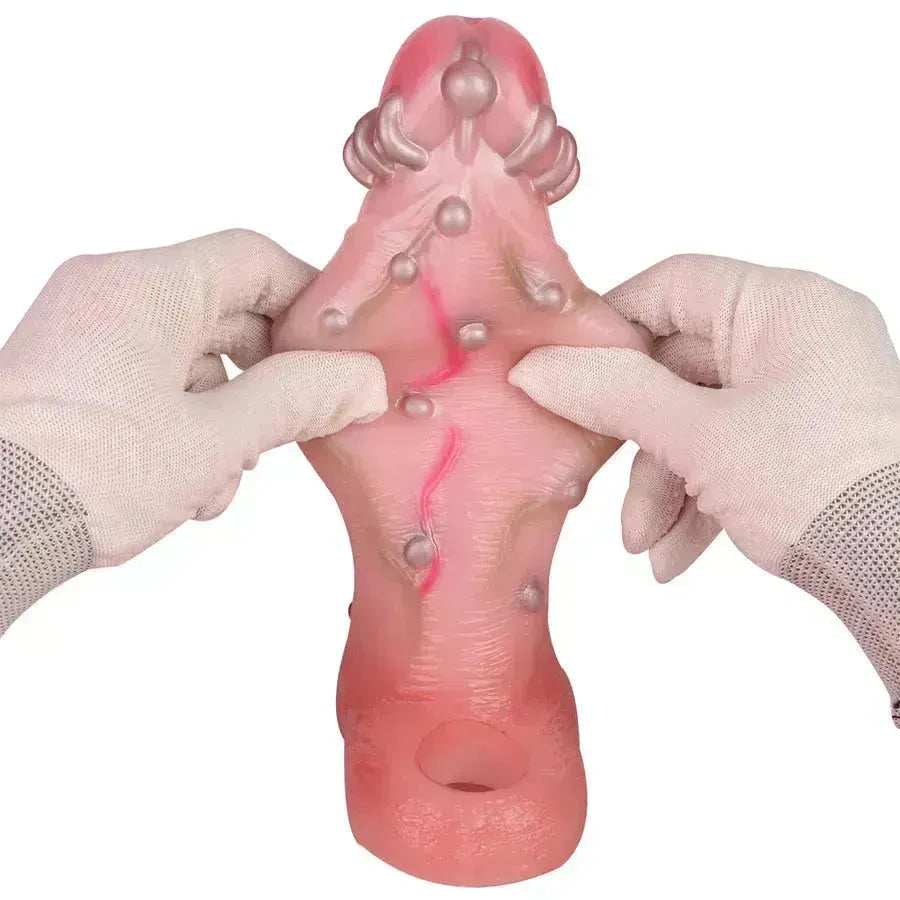Studded Hollow Dildo 8.4 Inch Huge Penis Sleeve