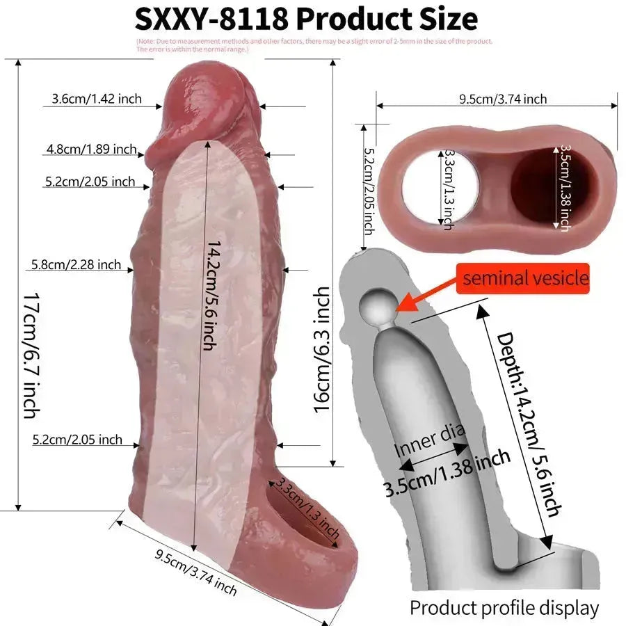 6 Inch Silicone Realistic Penis Extension Sleeve