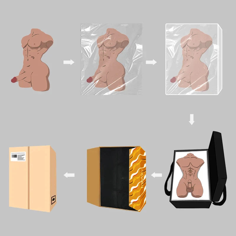 Realistic Big Headless Male Sex Torso Dildo