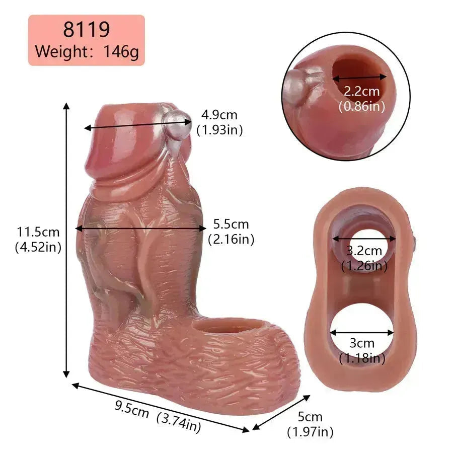 Silicone Opening Enlargement Mankini Penis Sleeve