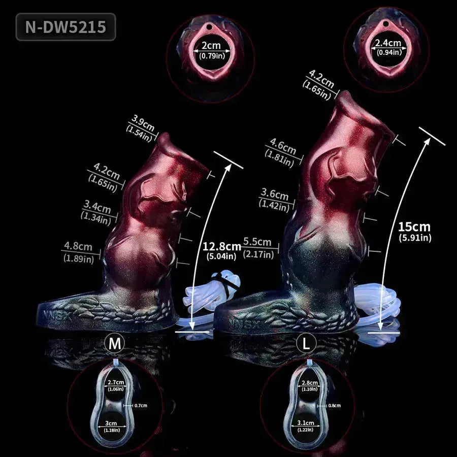 5 Inch Double Knot Opening Squirting Penis Sleeve