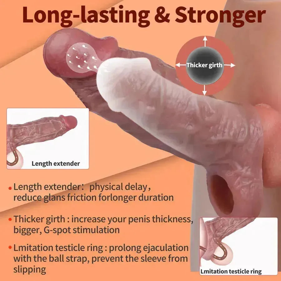 6 Inch Silicone Realistic Penis Extension Sleeve