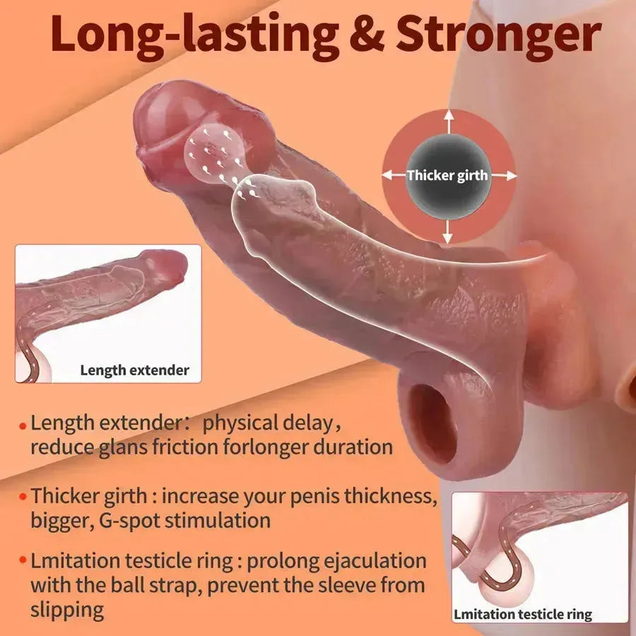 6 Inch Realistic Cock Foreskin Penis Sleeve