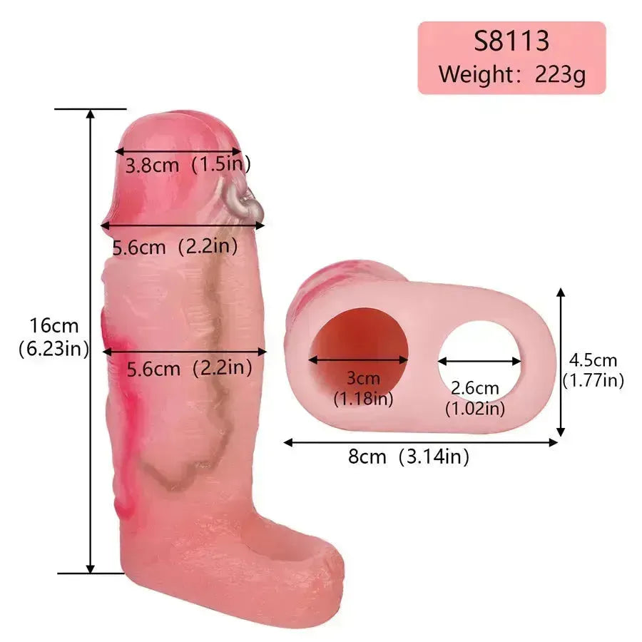 Comfortable Silicone Realistic Cock Long-lasting Penis Sleeve