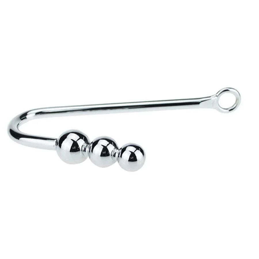 Metal Anal Hook Sex Toy with 3 Balls