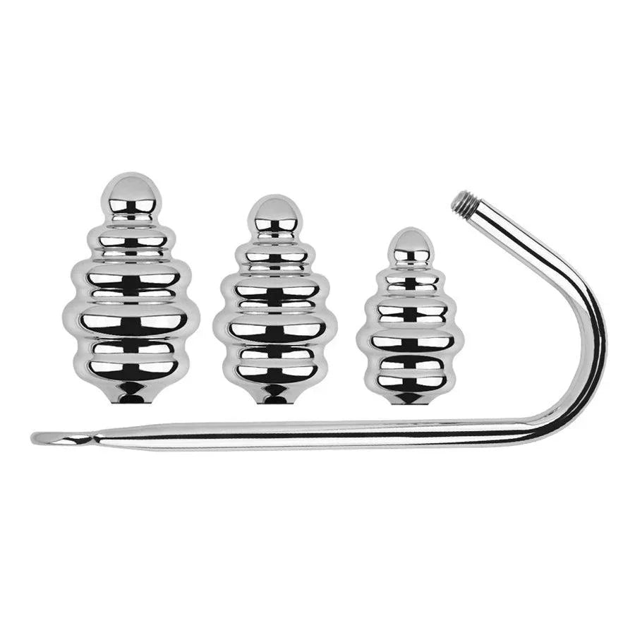 Three Sizes of Spiral Metal Butt Plug Anal Hook